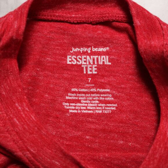 4/$20 - Jumping Beans Boys Long Sleeve Crewneck T-Shirt Red Size 7 - Picture 4 of 5